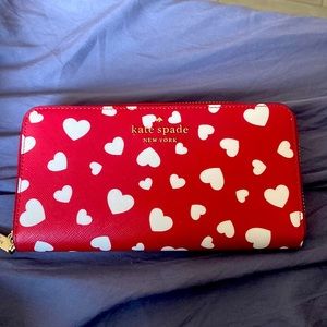 Red heart Kate Spade wallet